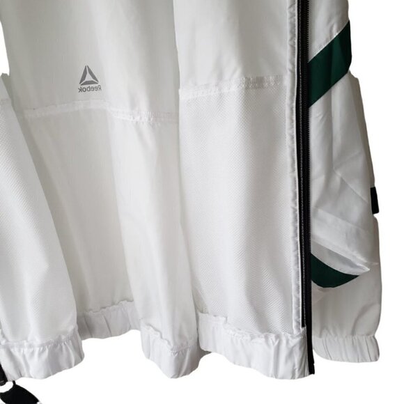 Reebok White & Green Windbreaker Track Jacket Lightweight Size 2X Lile New - Picture 8 of 9